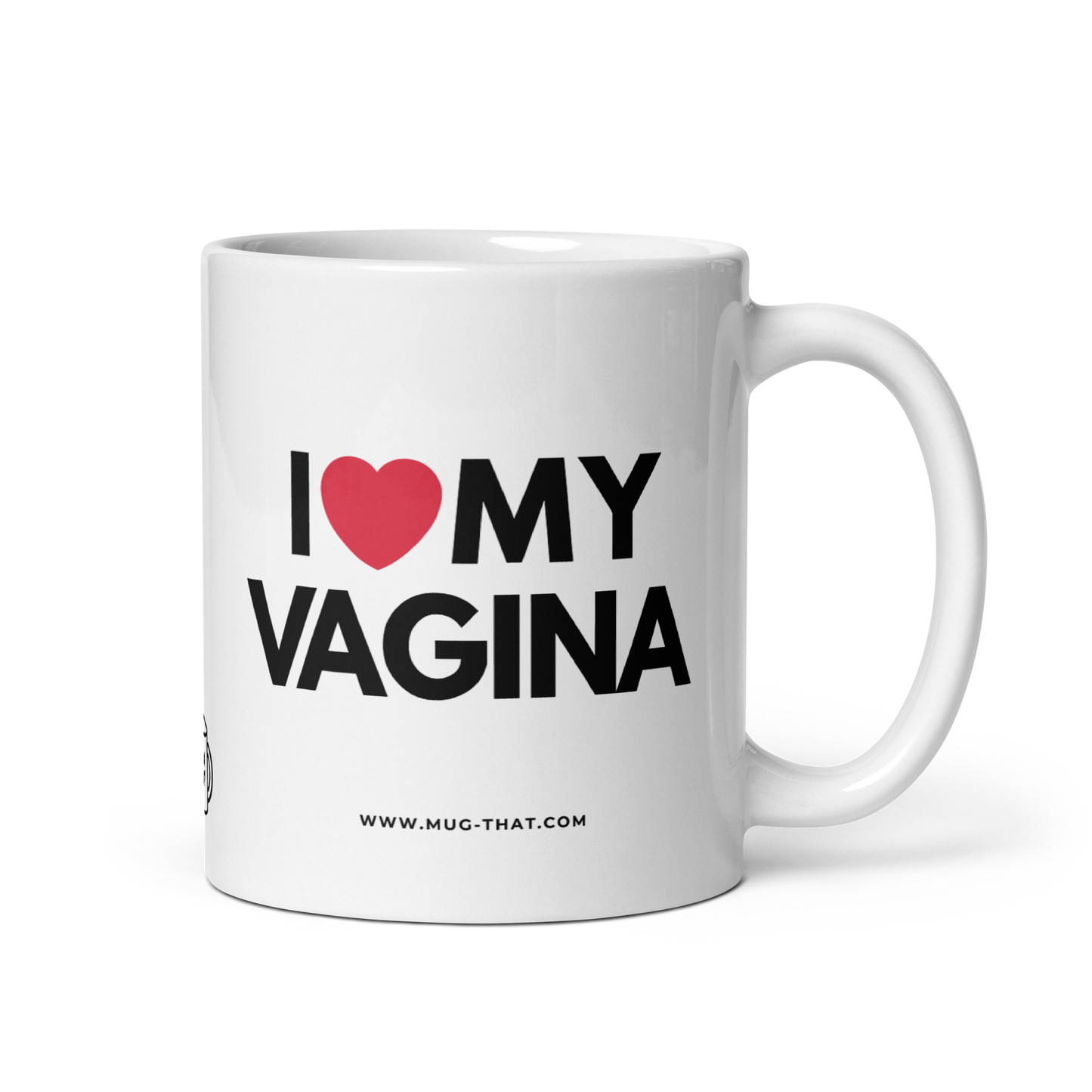 MUG THAT Kaffeetasse 325ml | „I LOVE MY VAGINA“ | Provokante Statement-Tasse | Lustiges Geschenk für Freundin und Trans
