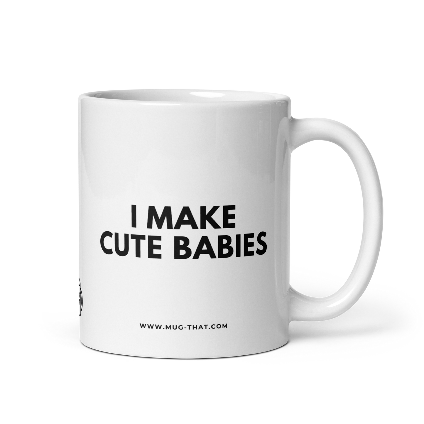 MUG THAT Kaffeetasse 325ml | „I MAKE CUTE BABIES“ | Witzige Eltern-Tasse | Lustiges Geschenk für Mütter & Väter Vatertag Muttertag
