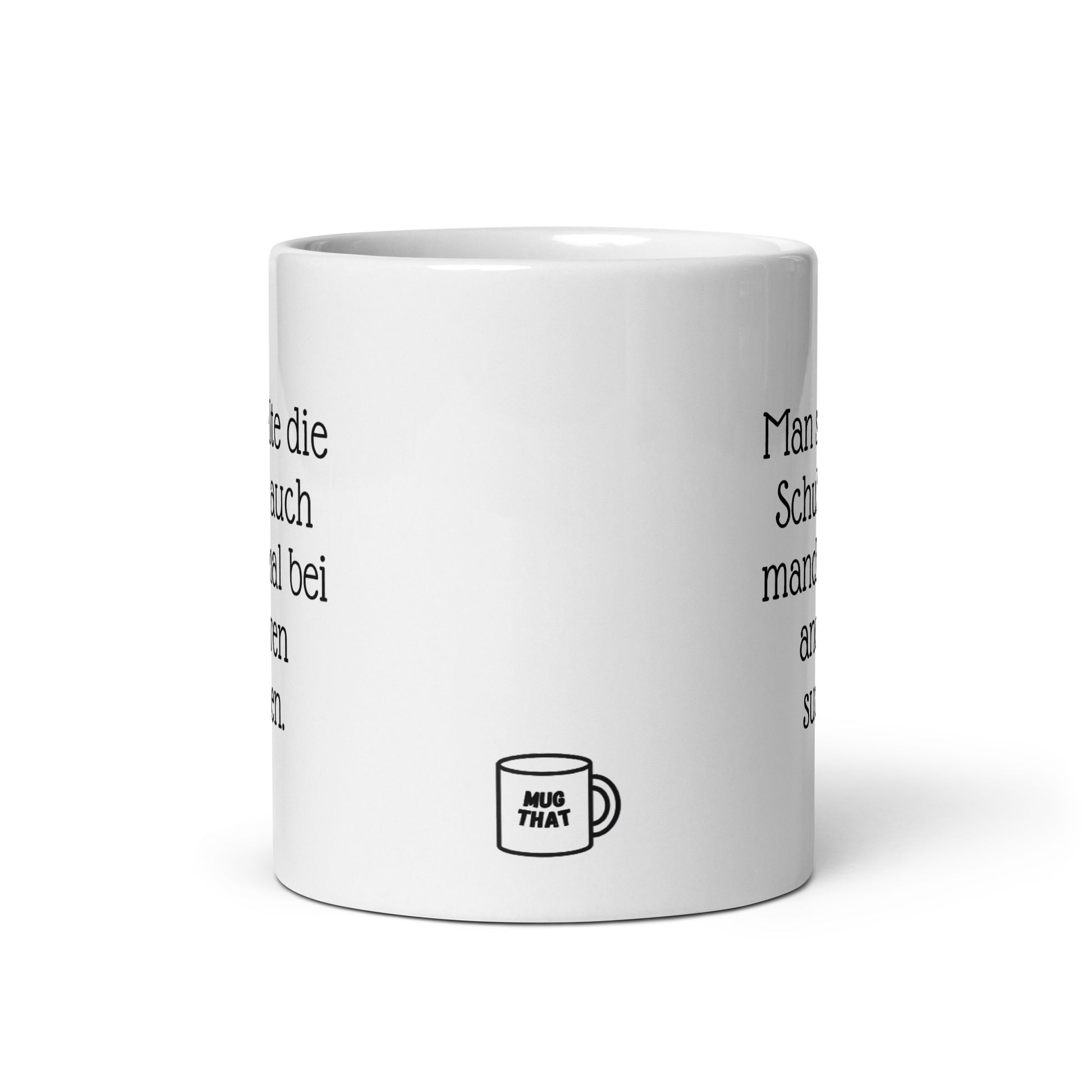 Geschenk Kaffeetasse über Teamwork und Schuldfragen. MUG THAT Keramik Becher für Bürohumor. Mikrowellengeeignet mit lustigem Text für Kollegen