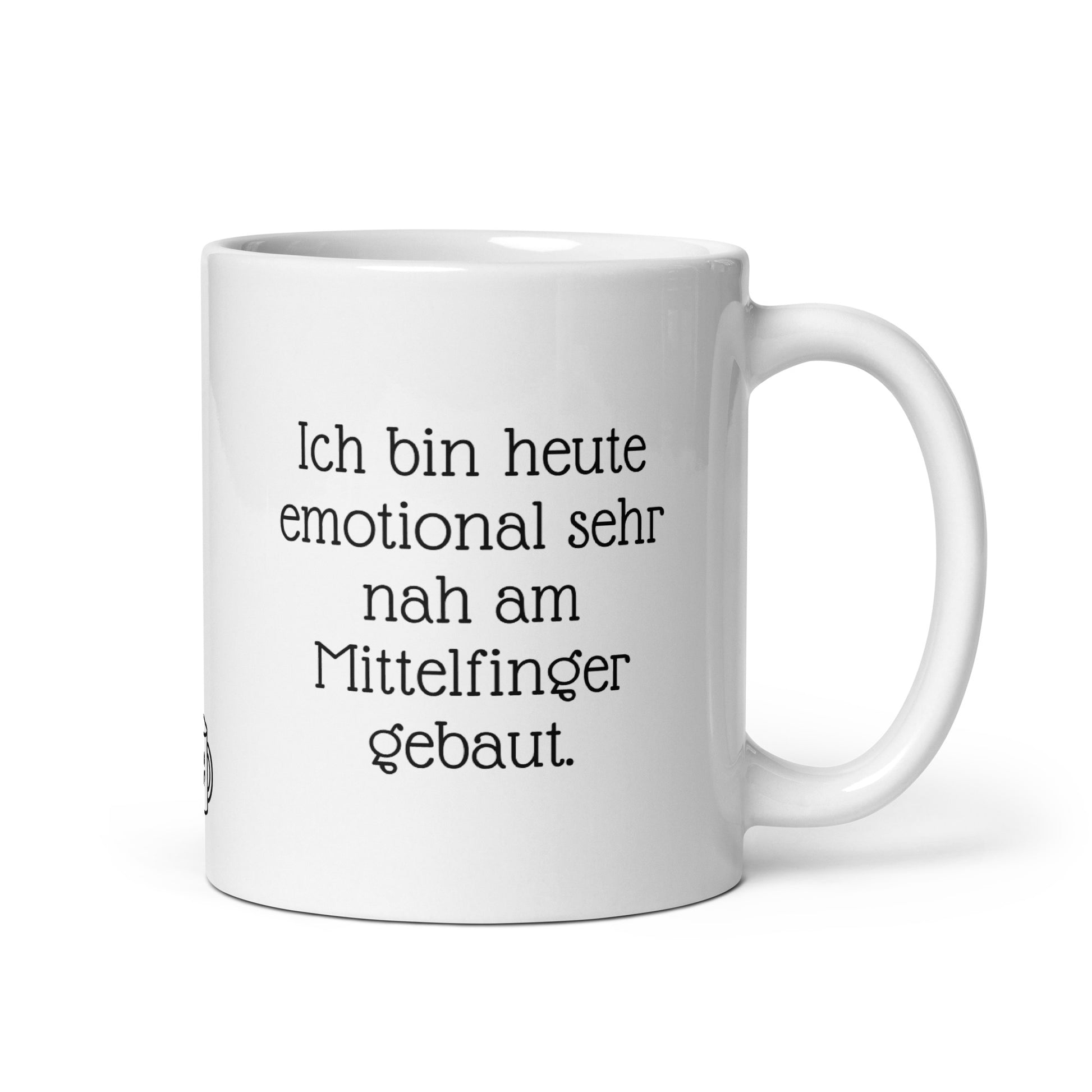 Lustige Kafee Tasse mit emotionalem Büro-Spruch. Weisse 325ml Coffee Mug für genervte Kollegen