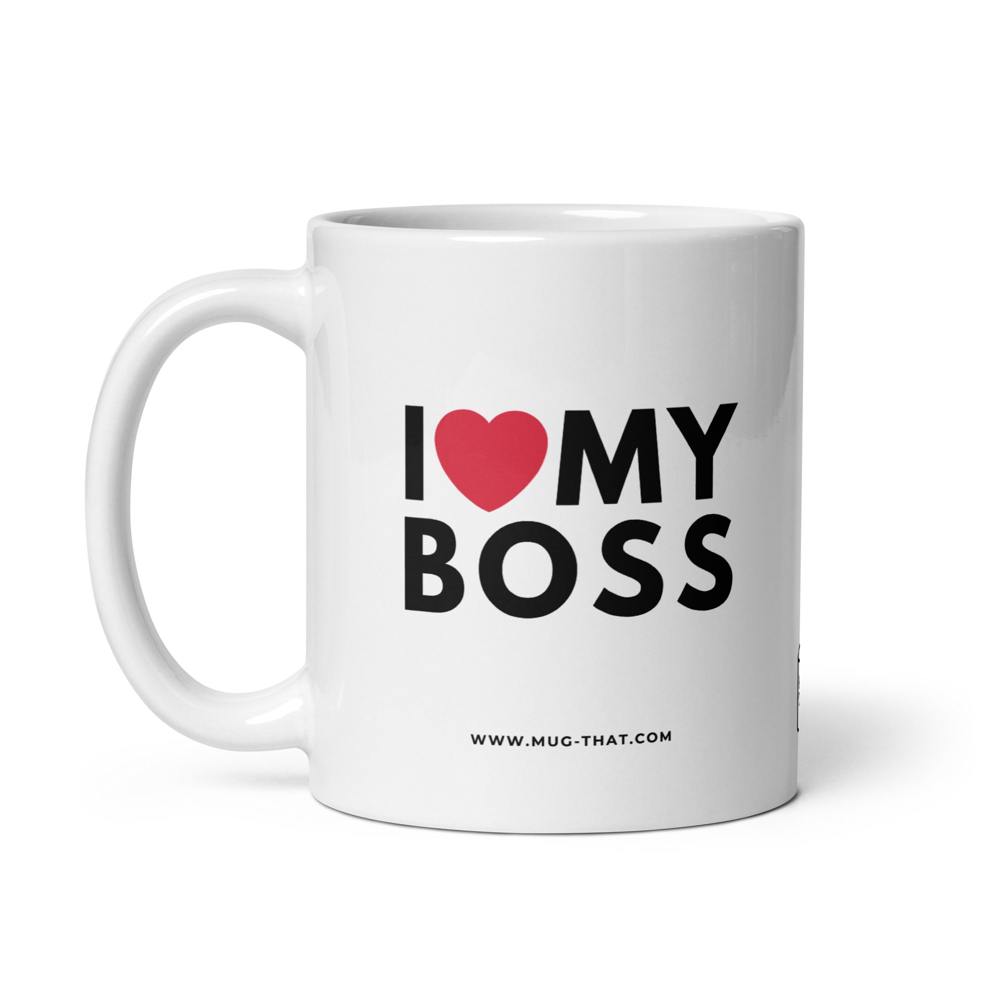 MUG THAT Coffee Mug 325ml | “I LOVE MY BOSS” | Funny Office Mug | Humorous Gift for Coworkers