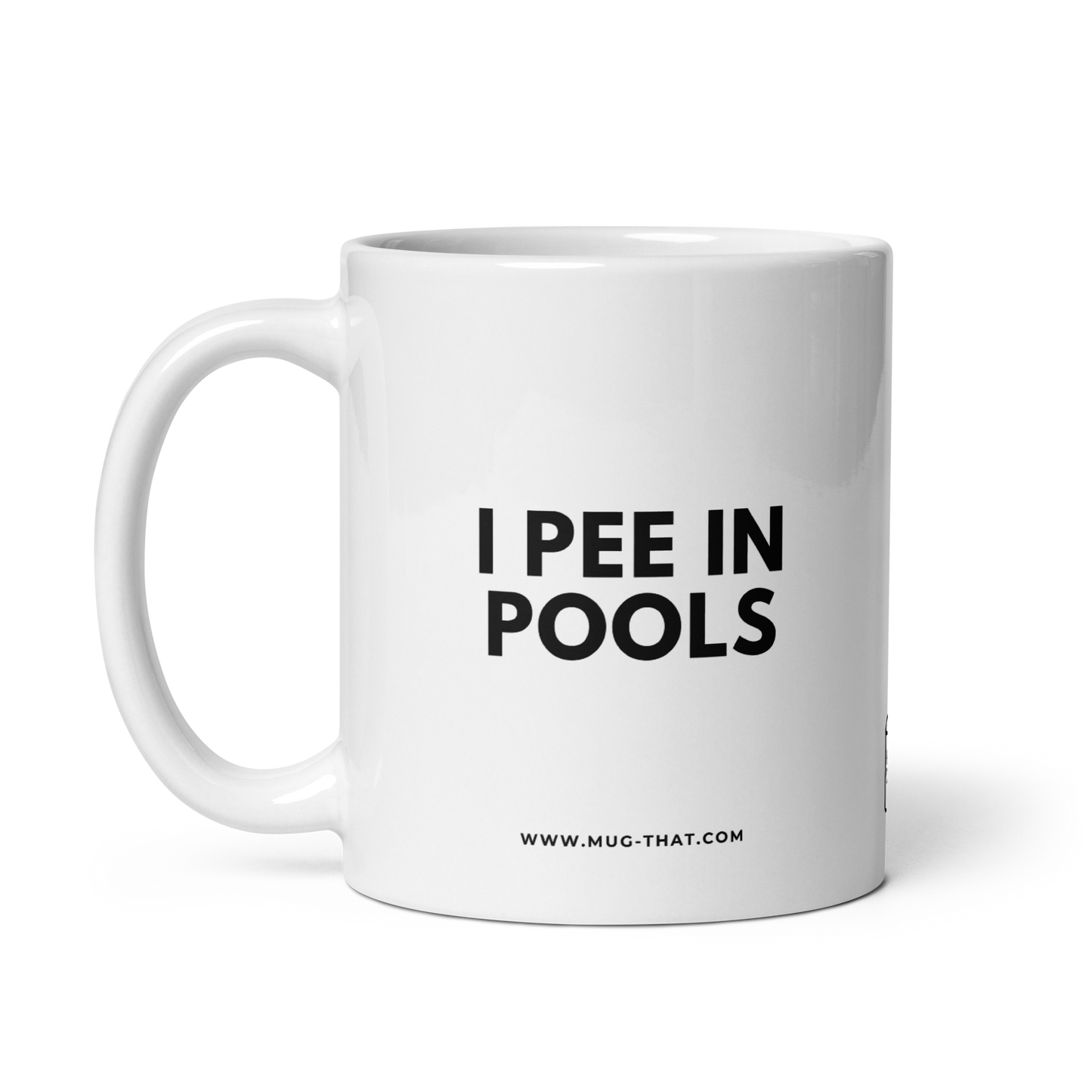 MUG THAT Coffee Mug 325ml | “I PEE IN POOLS” | Funny Sarcastic Mug | Humorous Office Gift