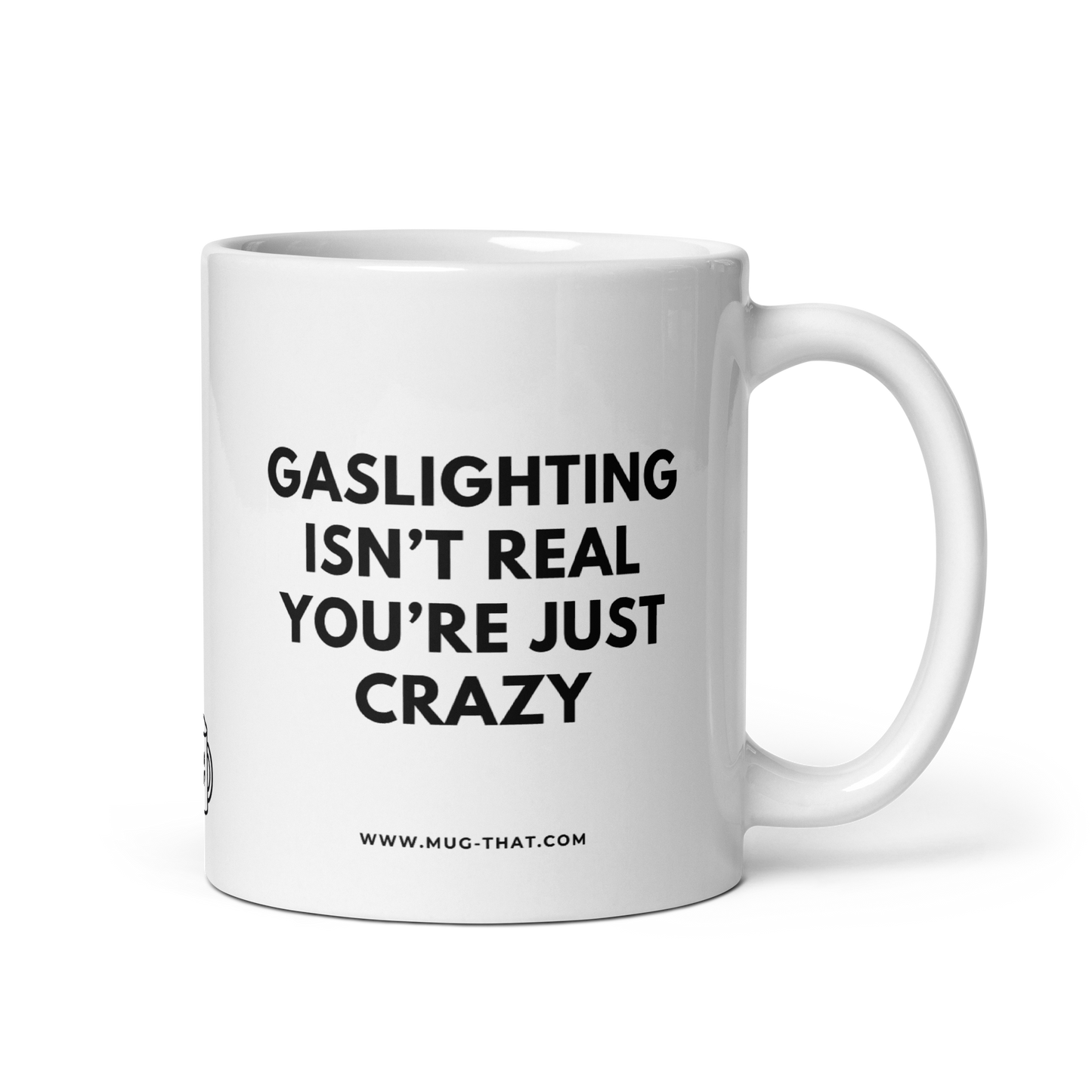 MUG THAT Kaffeetasse 325ml | „GASLIGHTING ISN'T REAL YOU'RE JUST CRAZY“ | Sarkastische Spruchtasse | Lustiges Bürogeschenk