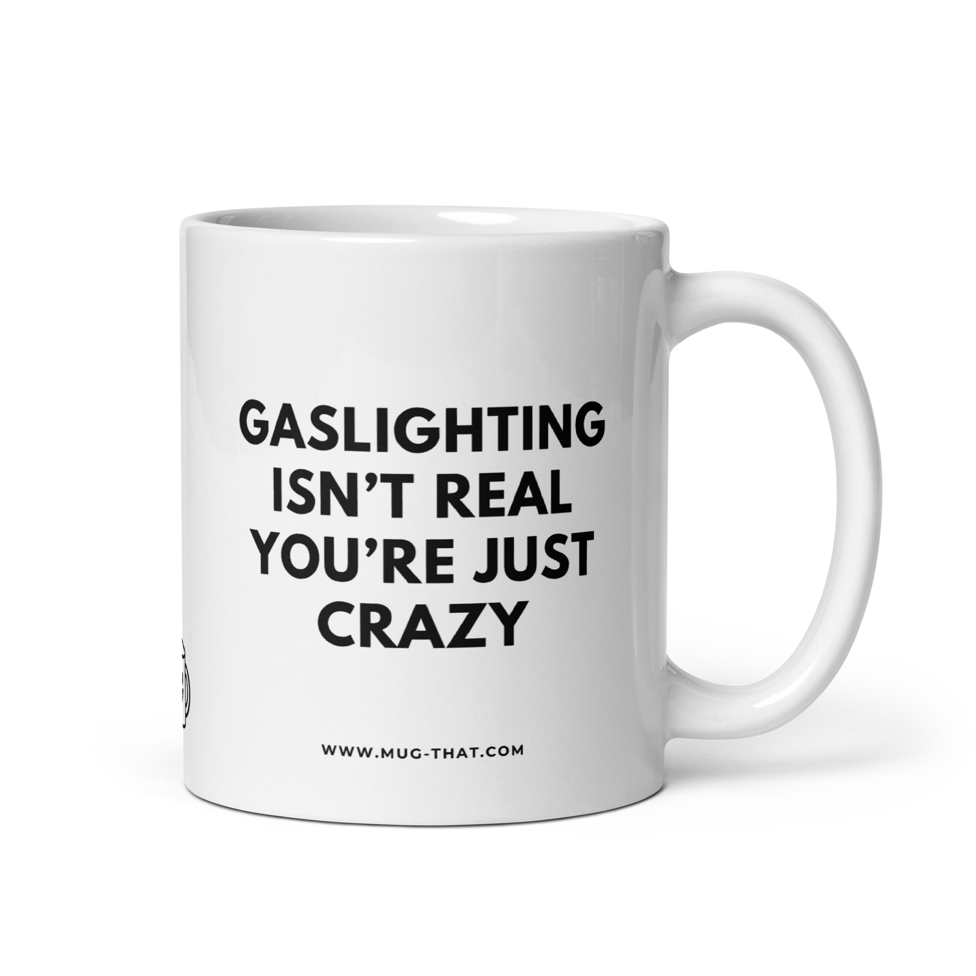 MUG THAT Kaffeetasse 325ml | „GASLIGHTING ISN'T REAL YOU'RE JUST CRAZY“ | Sarkastische Spruchtasse | Lustiges Bürogeschenk