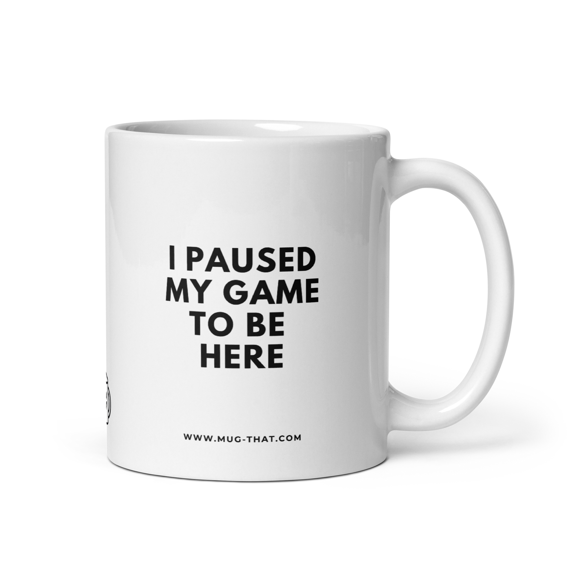 MUG THAT Kaffeetasse 325ml | „I PAUSED MY GAME TO BE HERE“ | Lustige Gamer-Tasse für Zocker | Geschenkidee für Videospiel-Fans