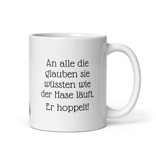 Rückseite der MUG THAT Kaffeetasse mit Hasen-Weisheit, mikrowellengeeignete 325ml Keramiktasse für Büro